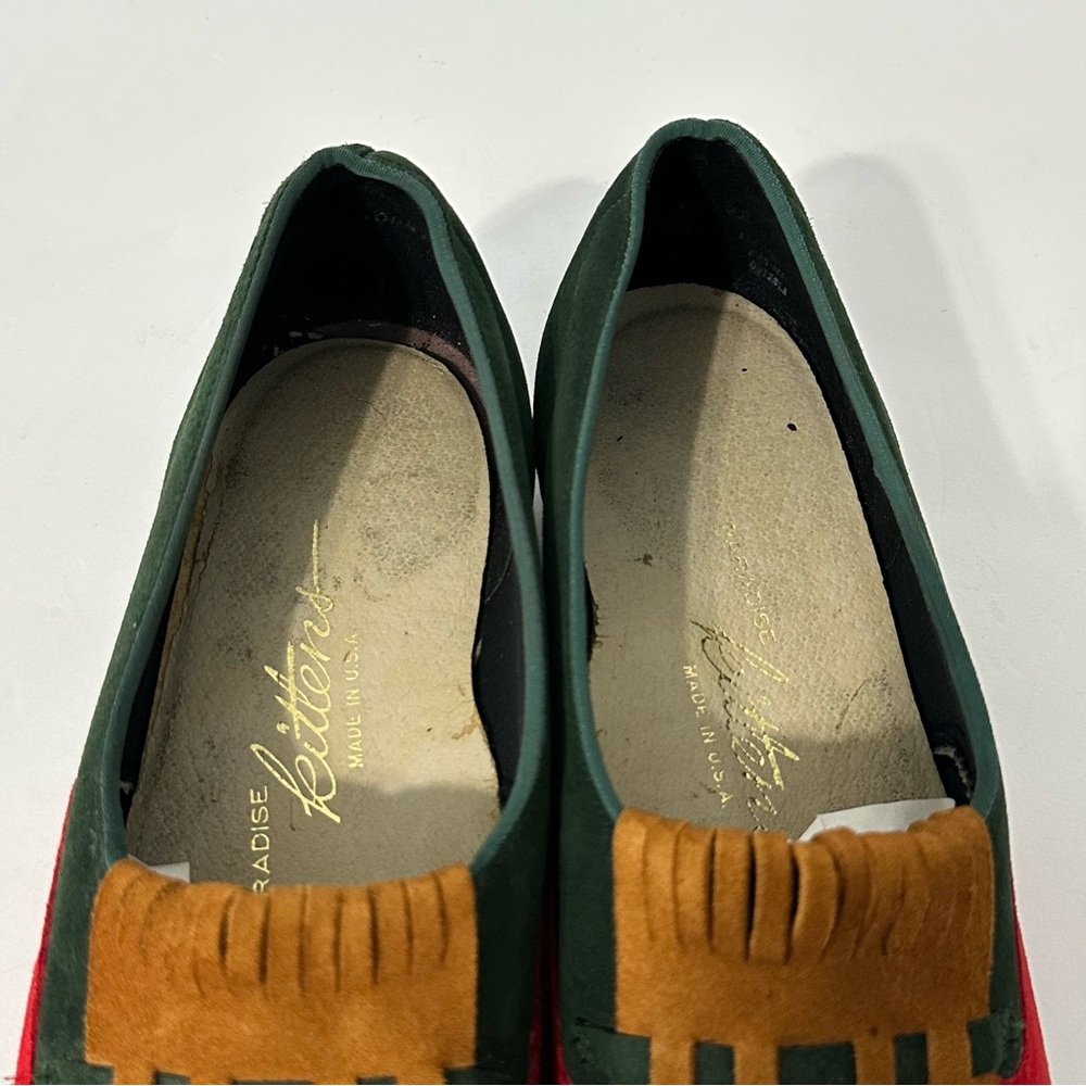 Vintage Loafers Artsy Art to Wear Maximalist Dopamine Kiltie Colorblock Sz 6.5 - Picture 7 of 11